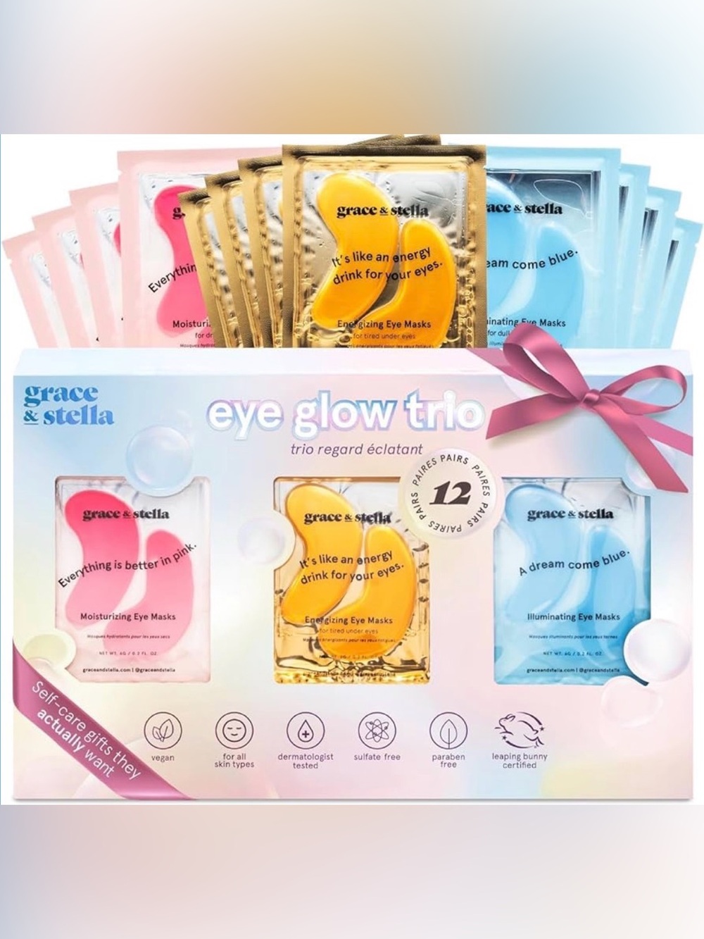 Under Eye Patches (12 pairs) Eye Masks for Puffy Eyes and Dark Circles